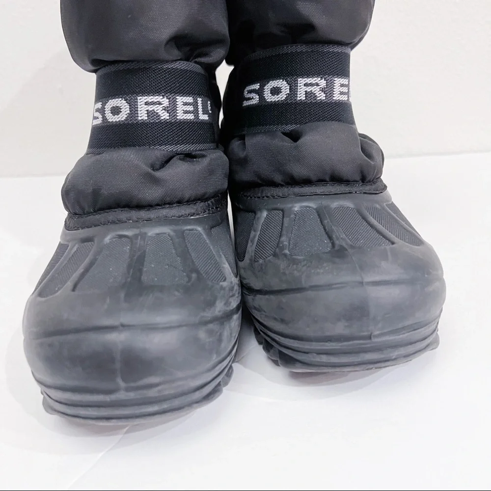Sorel Cub Winter Insulated Rubber Sole Black Snow Boots Y7 W8.5 - Picture 14 of 16